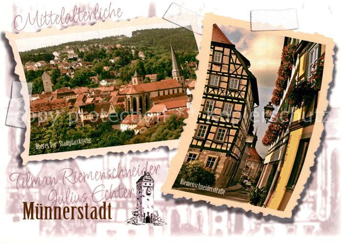 Muennerstadt Oberes Tor Stadtpfarrkirche Riemenschneiderstrasse