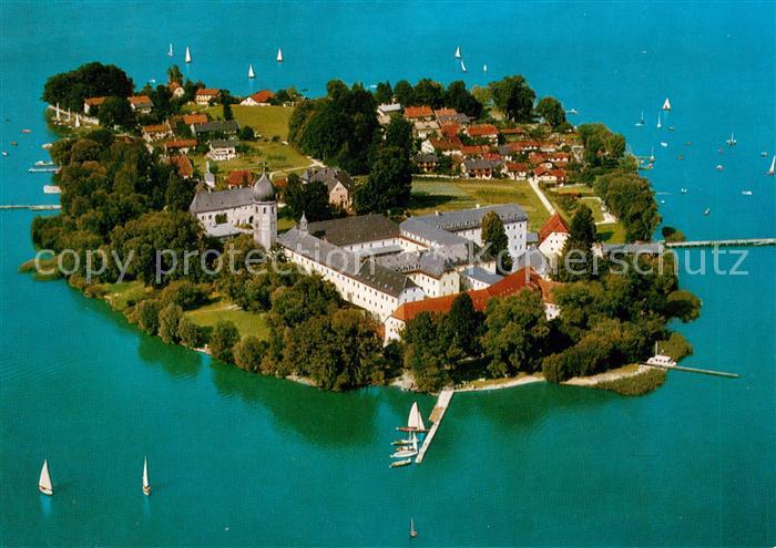 Fraueninsel Chiemsee Fliegeraufnahme Abtei Frauenwoerth