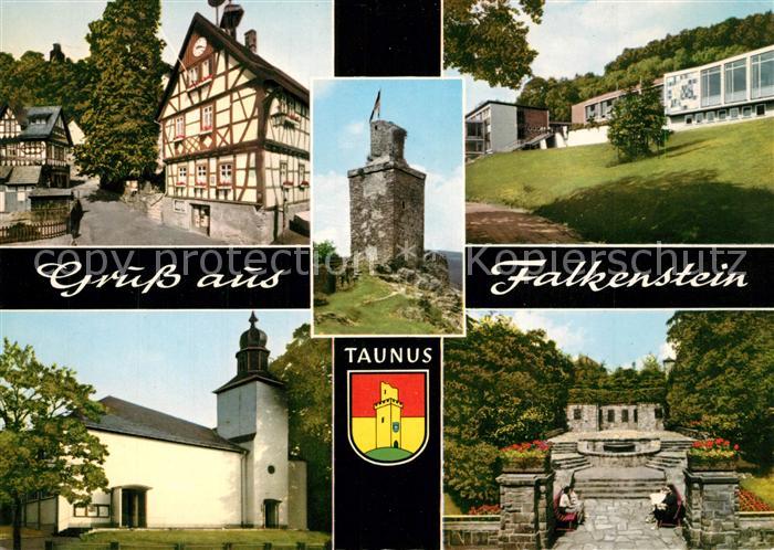 Falkenstein Taunus Fachwerkhaeuser Stadtansichten Kirche Burgruine