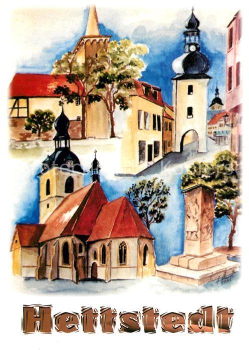 Hettstedt Kirche Denkmal Stadtturm Kuenstlerkarte
