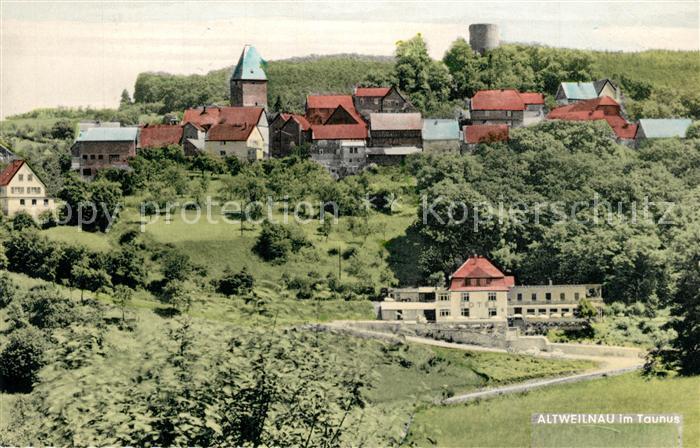 Altweilnau Ortsansicht mit Kirche und Burg