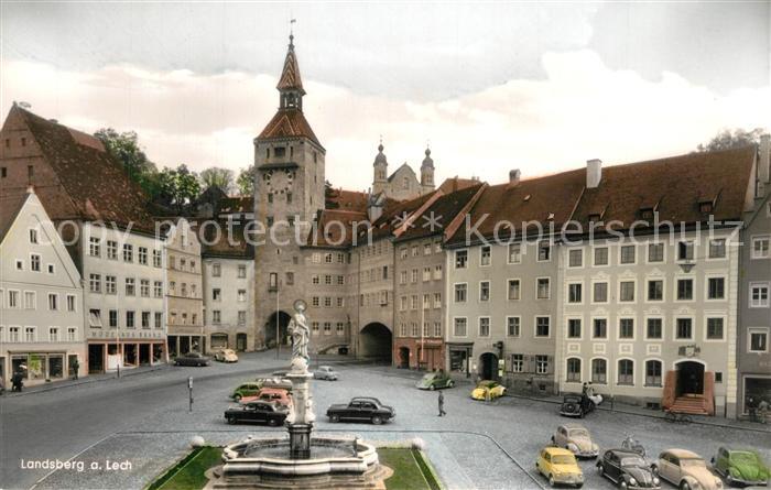 Landsberg Lech Marktplatz Brunnen Altstadt