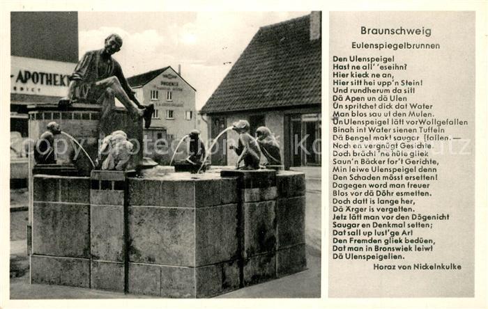 Braunschweig Eulenspiegelbrunnen Gedicht Horaz von Nickelnkulke