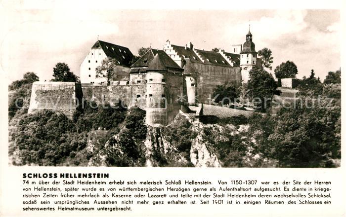 Heidenheim Brenz Schloss Hellenstein mit Schlossgaststaette Franckh Chronik Kart