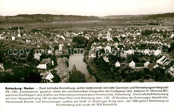Rottenburg Neckar Panorama Fliegeraufnahme Chronik