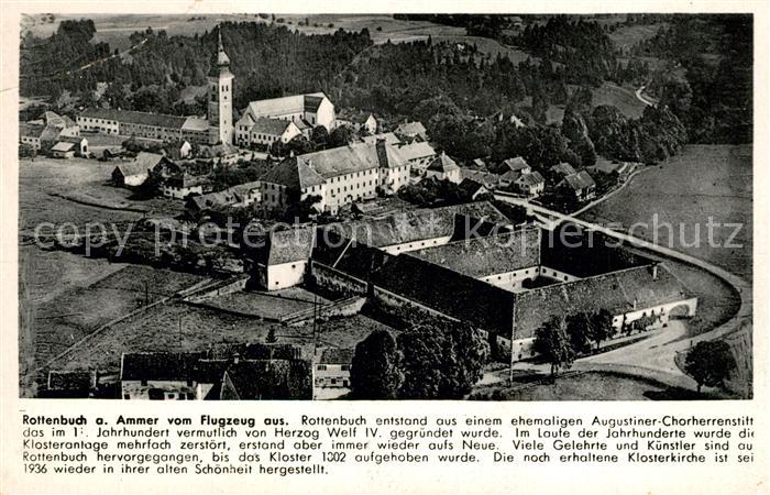 Rottenbuch Oberbayern Ehem. Augustiner Chorherrenstift Fliegeraufnahme Chronik