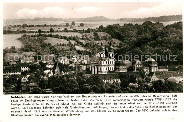 Schoental Jagst Panorama Zisterzienserkloster Franckh Chronik Karte