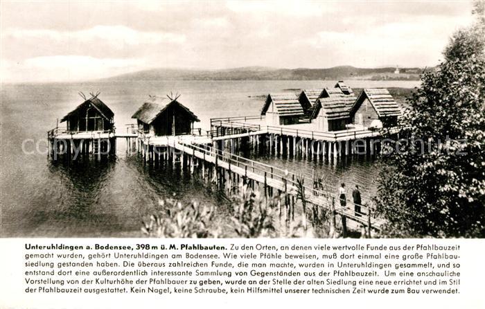 Unteruhldingen Pfahlbauten am Bodensee Franckh Chronik Karte