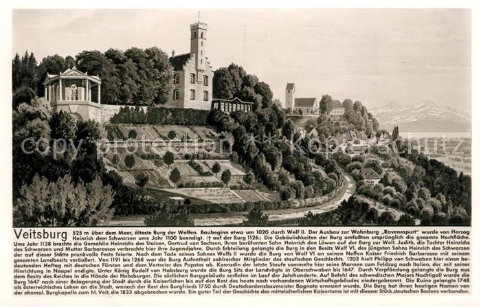 Ravensburg Wuerttemberg Hoehenrestaurant Veitsburg Aussichtspunkt Bodensee Alpen