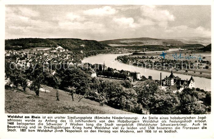 Waldshut-Tiengen Panorama Rheintal Franckh Chronik Karte