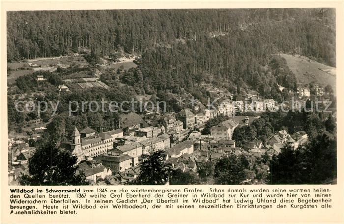 Bad Wildbad Panorama Kurort Schwarzwald Franckh Chronik Karte