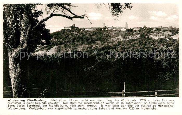 Waldenburg Wuerttemberg Panorama Franckh Chronik Karte