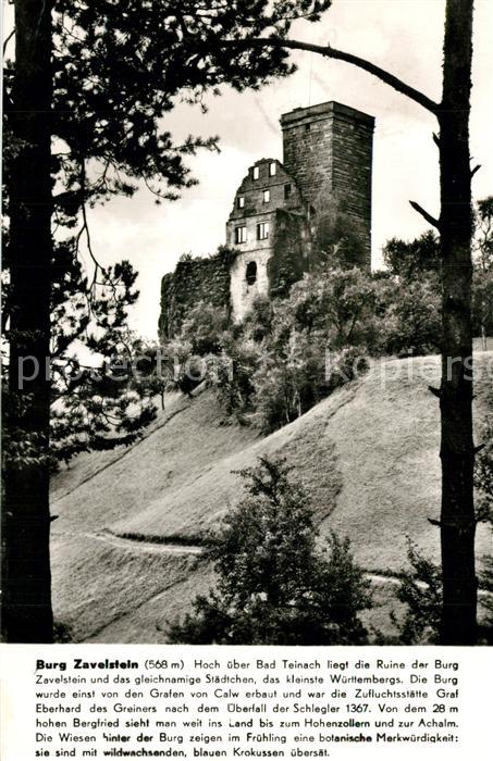 Bad Teinach-Zavelstein Burg Zavelstein Franckh Chronik Karte