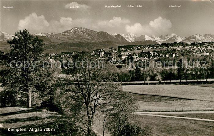 Kempten Allgaeu Panorama Blick zu den Alpen
