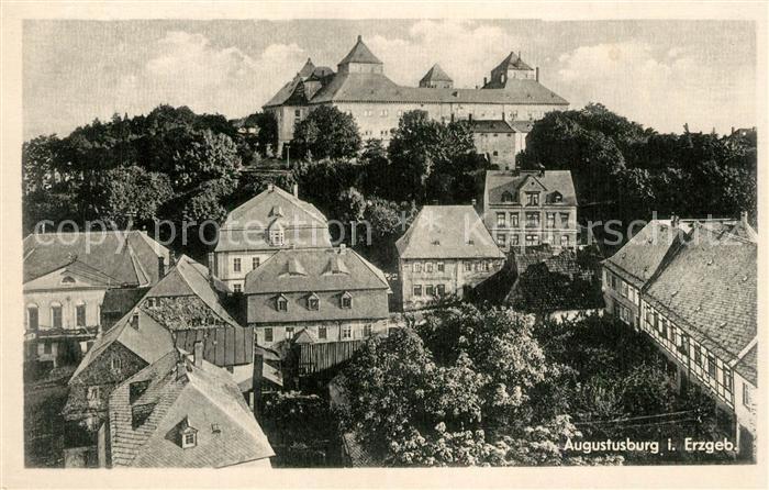 Augustusburg Teilansicht mit Blick zum Schloss