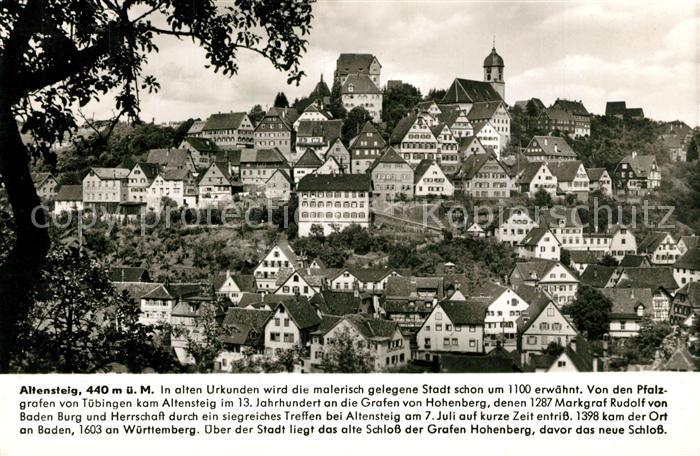 Altensteig Schwarzwald Altstadt mit Burg Franckh Chronik Karte