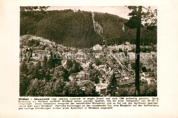 Bad Wildbad Panorama Kurort im Schwarzwald Franckh Chronik Karte