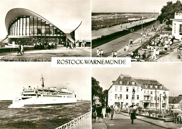 Warnemuende Ostseebad Gaststaette Teepott Strandpromenade Faehrschiff Warnemuend
