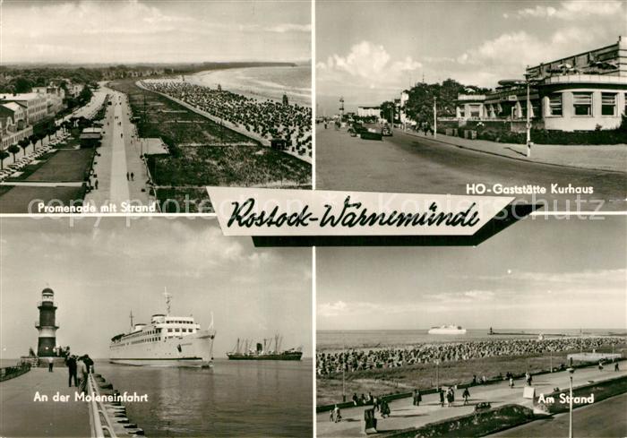 Warnemuende Ostseebad Promenade Strand HO Gaststaette Kurhaus Moleneinfahrt Faeh