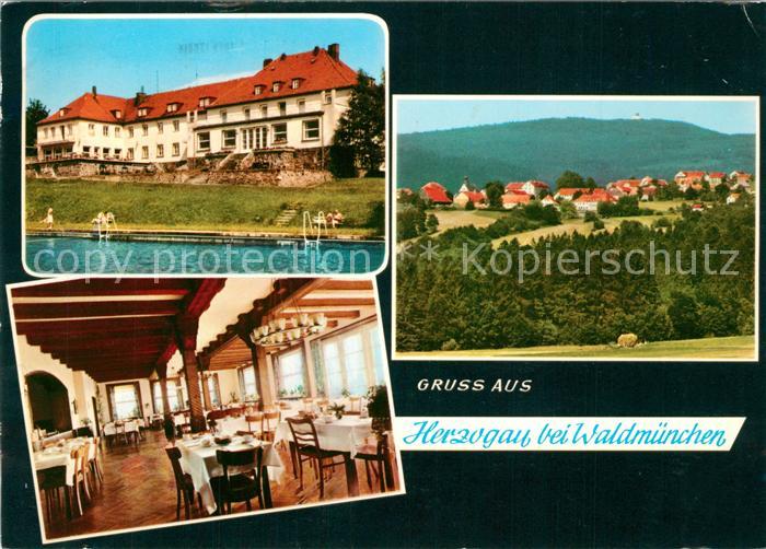Herzogau Waldmuenchen Kurheim Erholungsheim Speisesaal Landschaftspanorama