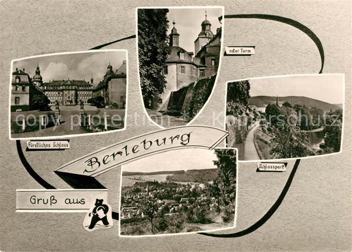 Berleburg Bad Fuerstliches Schloss Roter Turm Schlosspark Panorama