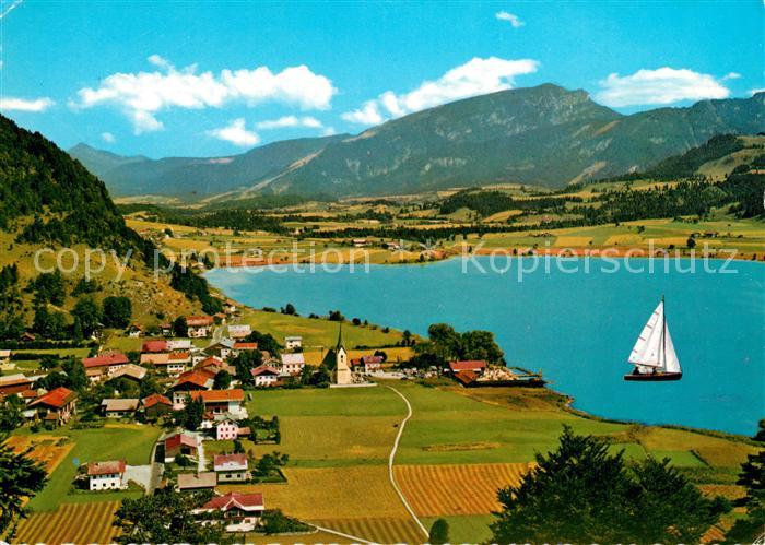 Walchsee Tirol Panorama mit Strandbad Alpen