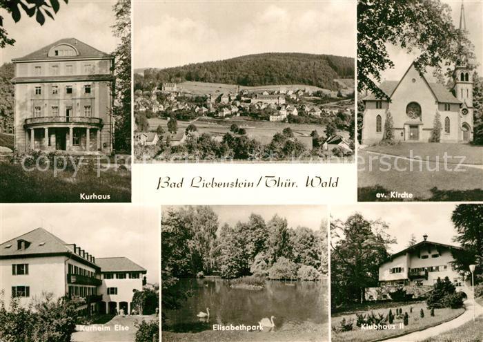 Bad Liebenstein Kurhaus Kurheim Else Elisabethpark Schwanenteich Klubhaus II Kir