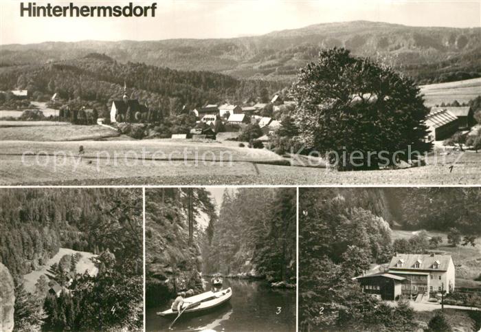 Hinterhermsdorf Panorama Obermuehle Kirnitzschtalklamm Bootfahren Niedermuehle