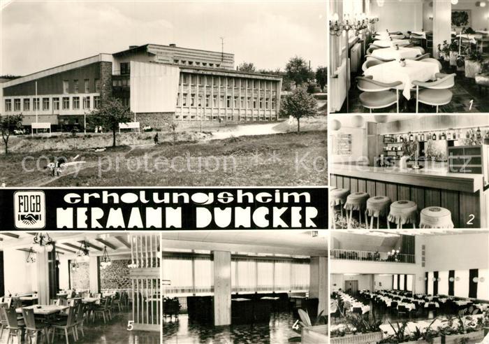 Heubach Thueringen FDGB Erholungsheim Hermann Duncker Cafe Bar Speisesaal Foyer