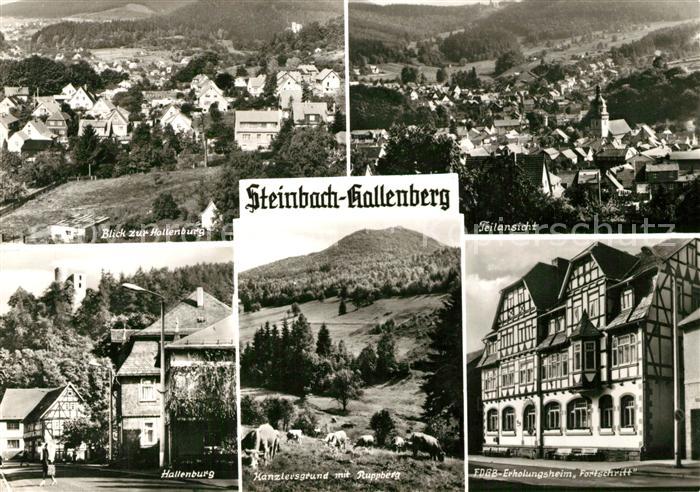 Steinbach Hallenberg Panorama Blick zur Hallenburg Kanzlersgrund Ruppberg Landsc