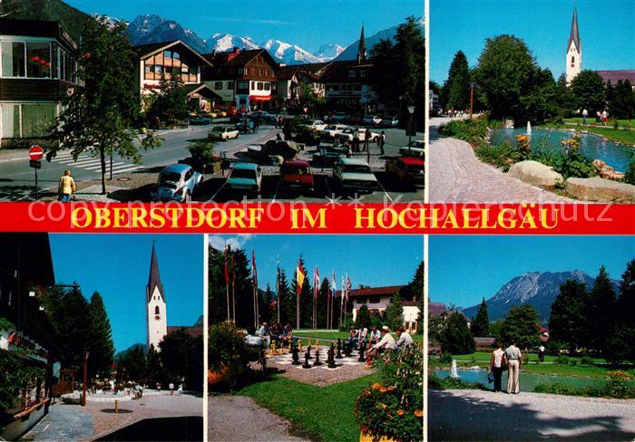 Oberstdorf Teilansichten Kurort Wintersportplatz Kirche Parkanlagen Bodenschach