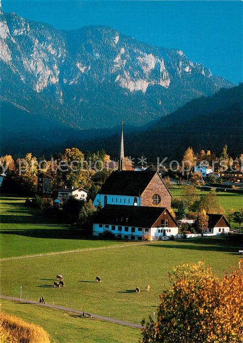 Bayerisch Gmain Pfarrkirche St Nikolaus von der Fluee mit Untersberg Berchtesgad