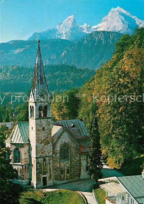 Berchtesgaden Evangelische Kirche mit Watzmann Berchtesgadener Alpen