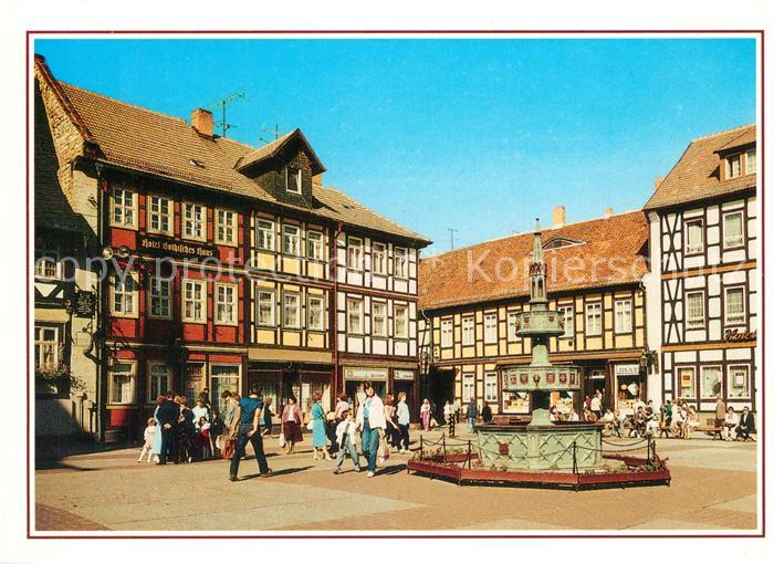 Wernigerode Harz Marktplatz Brunnen Fachwerkhaeuser Altstadt