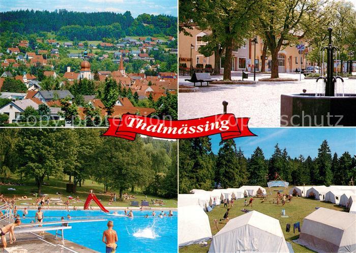 Thalmaessing Mittelfranken Stadtpanorama Freibad Marktplatz Brunnen Zeltlager Na