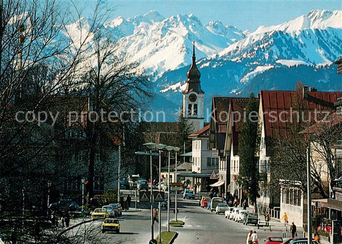 Sonthofen Oberallgaeu Promenadenstrasse Kirche Oberstdorfer Berge Alpen