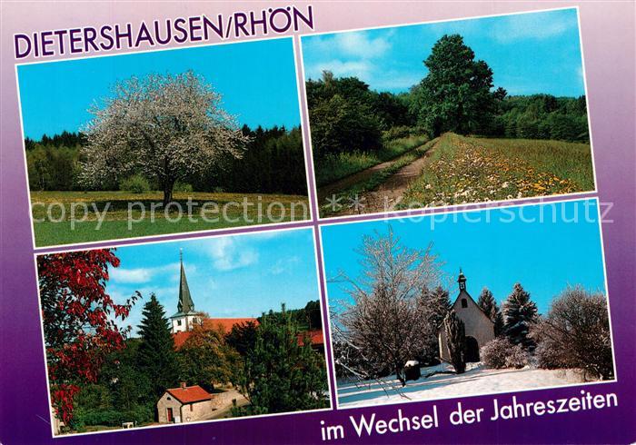 Dietershausen Rhoen im Wechsel der Jahreszeiten