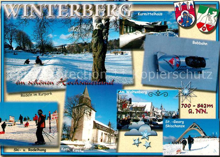 Winterberg Hochsauerland Wintersportplatz Rodeln Kurpark Skipiste Kurmittelhaus