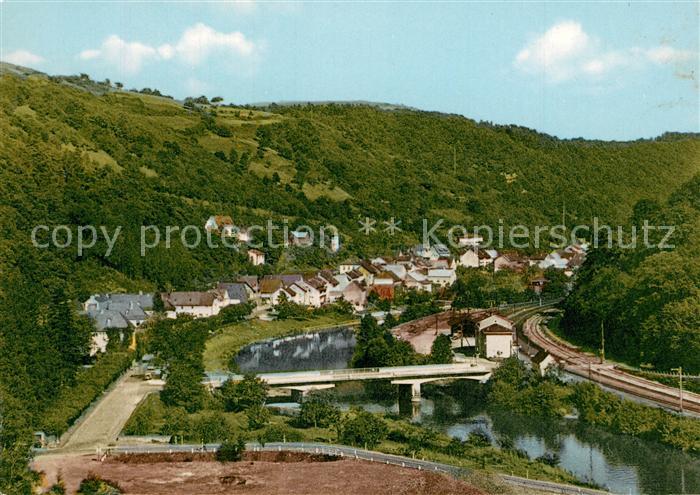 Laurenburg Panorama Luftkurort an der Lahn Eisenbahn Bruecke