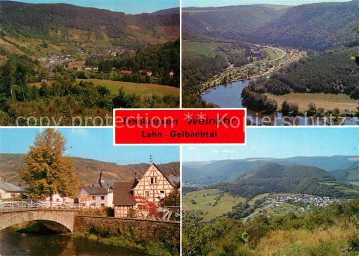 Weinaehr Lahn Bruecke Landschaftspanorama Lahntal Gelbachtal