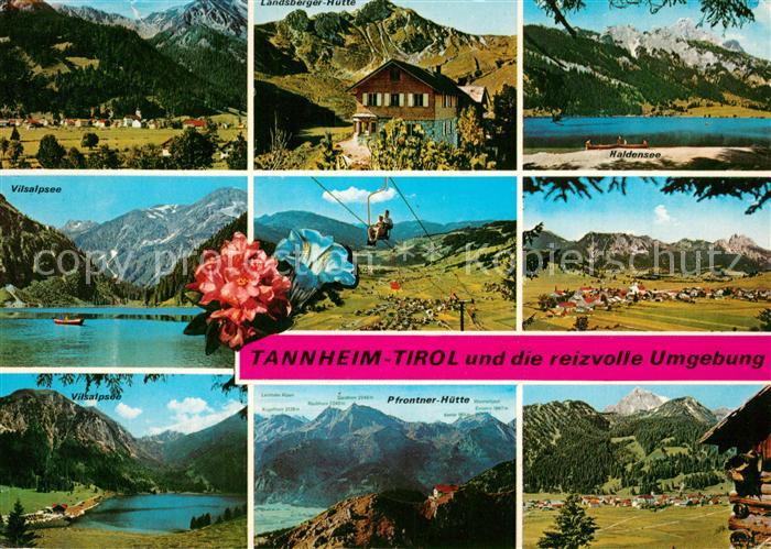 Tannheim Tirol Gesamtansicht mit Alpenpanorama Vilsalpsee Berghuetten Sessellift