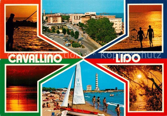 Cavallino Venezia Teilansicht Strand Leuchtturm Angler Spaziergang am Strand Son