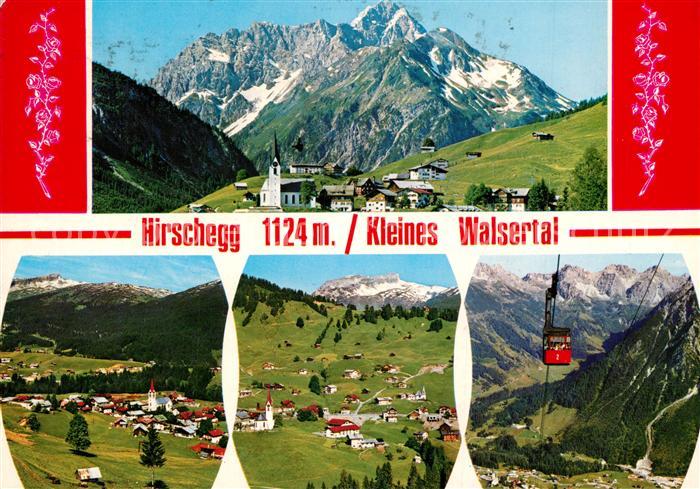 Hirschegg Kleinwalsertal Vorarlberg Gesamtansicht mit Alpenpanorama Bergbahn
