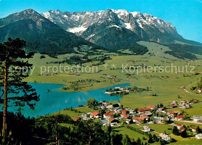 Walchsee Tirol Panorama Blick auf das Kaisergebirge