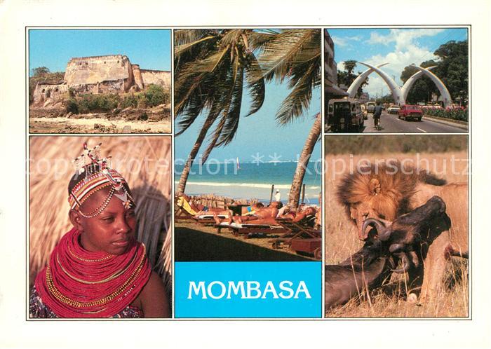 Mombasa Ruine Kind Badestrand Palmen Strassenpartie Giant Tusks Steppe Wildnis L