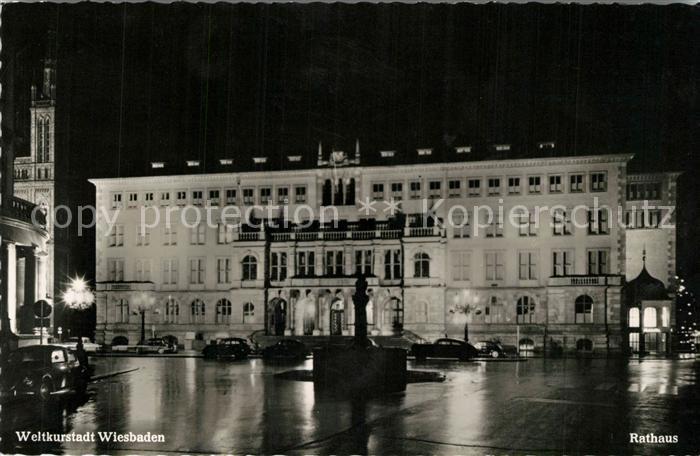 Wiesbaden Rathaus Nachtaufnahme