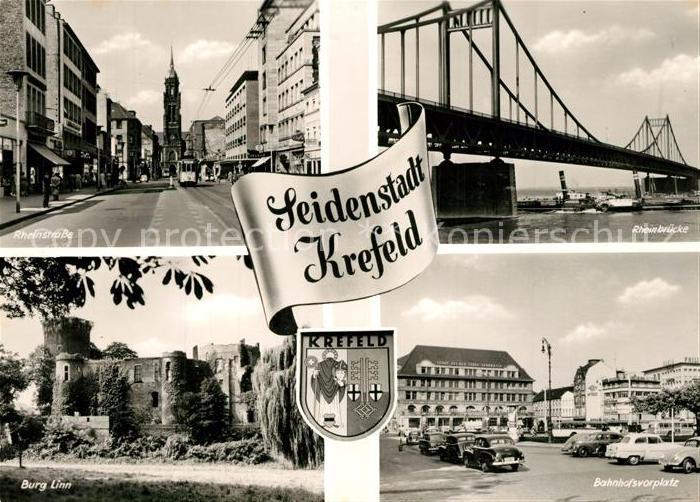 Krefeld Burg Linn Bahnhofsvorplatz Rheinbruecke Rheinstrasse