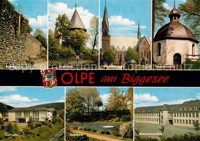 Olpe Biggesee Hexenturm Martinskirche Rochuskapelle Stadthalle Stadtpark