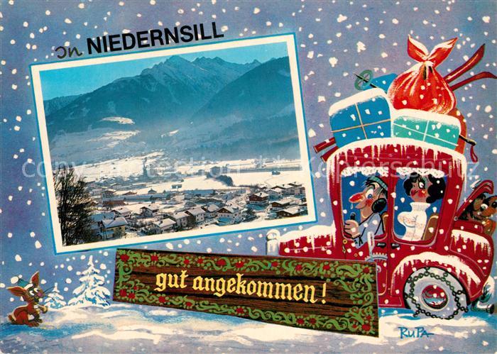 Niedernsill Winterlandschaft Karikatur