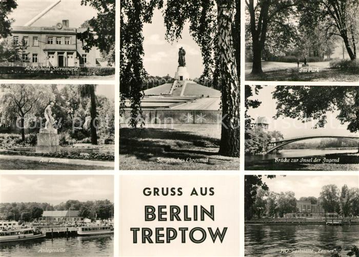 Berlin-Treptow Archenhold Sternwarte Sowjetisches Ehrenmal Bruecke zur Insel zur